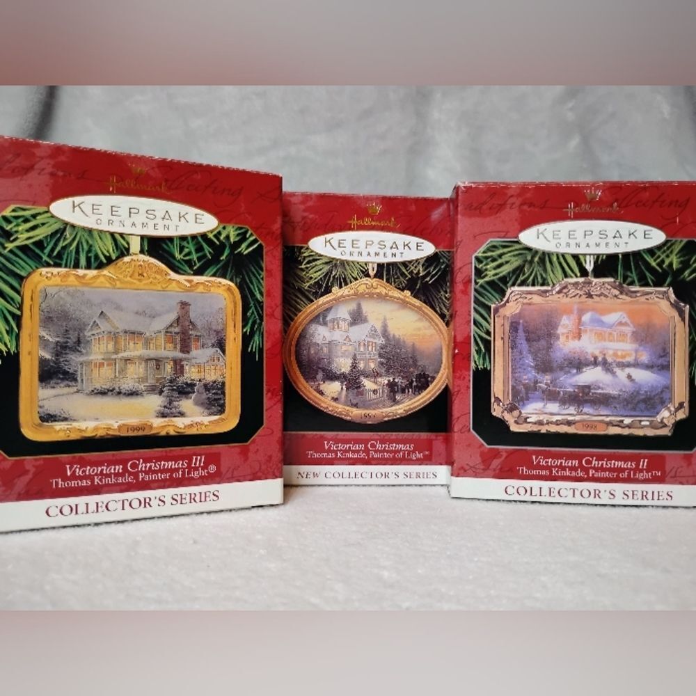 Thomas Kinkade Hallmark Ornament Trio